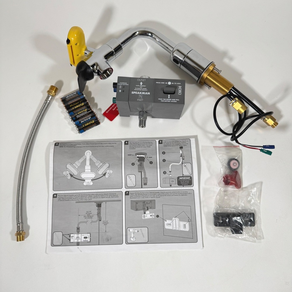 Speakman SEF-18100 Eyesaver Battery Powered Sensor Faucet and Eyewash Chrome